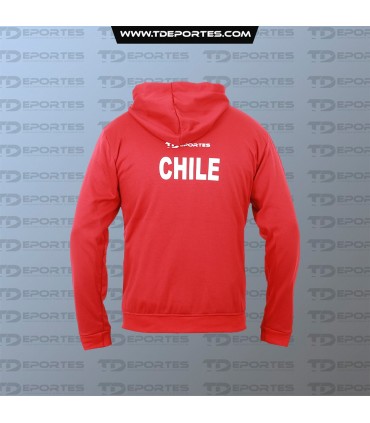 Poleron de salida Chile Copa Davis- Color rojo con gorro